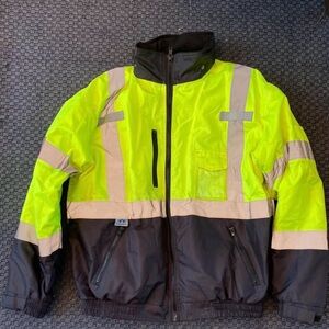 High-Visibility Yellow and Black Men's Jacket